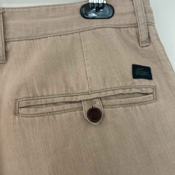 Lacoste Linen Cotton Slim-fit Shorts in Sand (US 30) - Picture 3 of 5